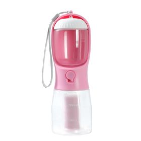 Dog Water Cup Drinking Food Garbage Bag Three-in-one Portable Small Multi-functional Pet Cups Pets Supplies (Option: 300ml Garbage Bag-Cherry Blossom Pink)